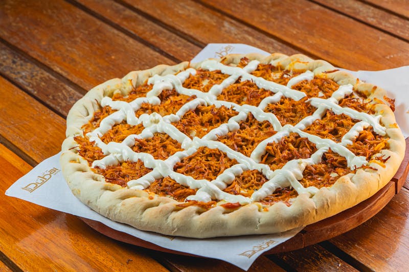 Calexico pizza with black beans, corn, and chipotle sauce